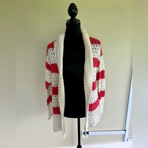 Aeropostale loose knit striped cardigan. Size medium